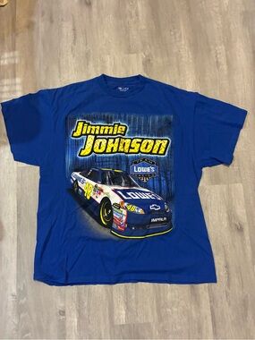 Nascar Navy Graphic Logo Tee - Yellow Print